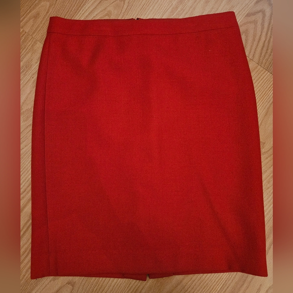 JCREW No2 Pencil skirt 100% wool red size 10
